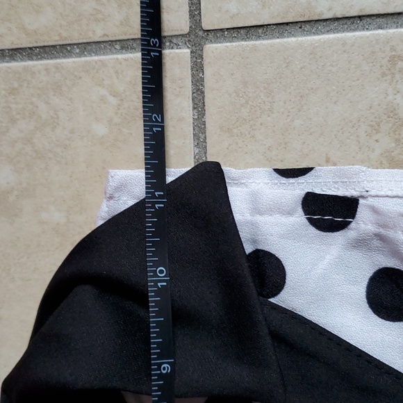Black & White Sleeveless Polka-dot Summer Dress size M Collared Neck w/ Buttons - Picture 14 of 15